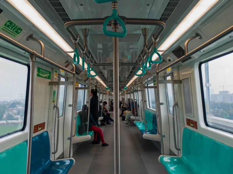 Interior View of The Rapid Metro Delhi NCR